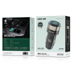 Zinc Alloy Dual PD Car Charger with Blue LED Light, 60W Total Output (Dual 30W PD USB-C) - Black - تصویر 6