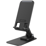 Desk Stand Phone & Tablet Holder, 360° Rotatable Foldable Desktop Mount (4-10") - Black