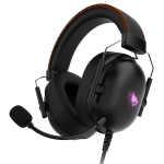 Gaming ALOMA Wired Gaming Headphones 50mm Drivers RGB Soft Over-Ear Pads Mic for PC Consoles - Black