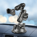 Car Phone Holder GX-101 - Suction Mount 360°, Black - تصویر 2