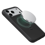 Silicone Stand Case for iPhone 18 Pro, 360° Rotating Stand - Black - تصویر 7
