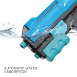 GN100-Dual Head Water Gun with 2× Spray Heads, 800mL Water Tank, 10m Shooting Range, LED Firing Effects - Blue - تصویر 4