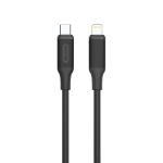 Zinc Alloy Dual PD Car Charger with Blue LED Light, 60W Total Output with 1m USB-C to Lightning Cable - Black - تصویر 6