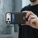 Leather Regal Case for iPhone 18 Pro Max - Card Holder, Black - تصویر 2