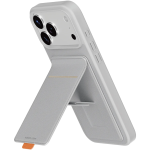 Leather Regal Case for iPhone 18 Pro Max - Card Holder, Silver - تصویر 3