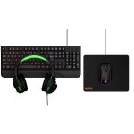 Gaming Set PDX213-BK - 4-in-1, Rainbow Keyboard, 800-3400 DPI Mouse, Black - تصویر 2