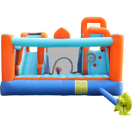Adventure Park Inflatable Bounce House with Pool, Trampoline, Water Cannon, 60s Inflation, 135kg Load, 4.8x3.5x2.5m - Blue - تصویر 11