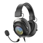 Gaming Headset Infinity Mirror RGB - Detachable Mic, Black