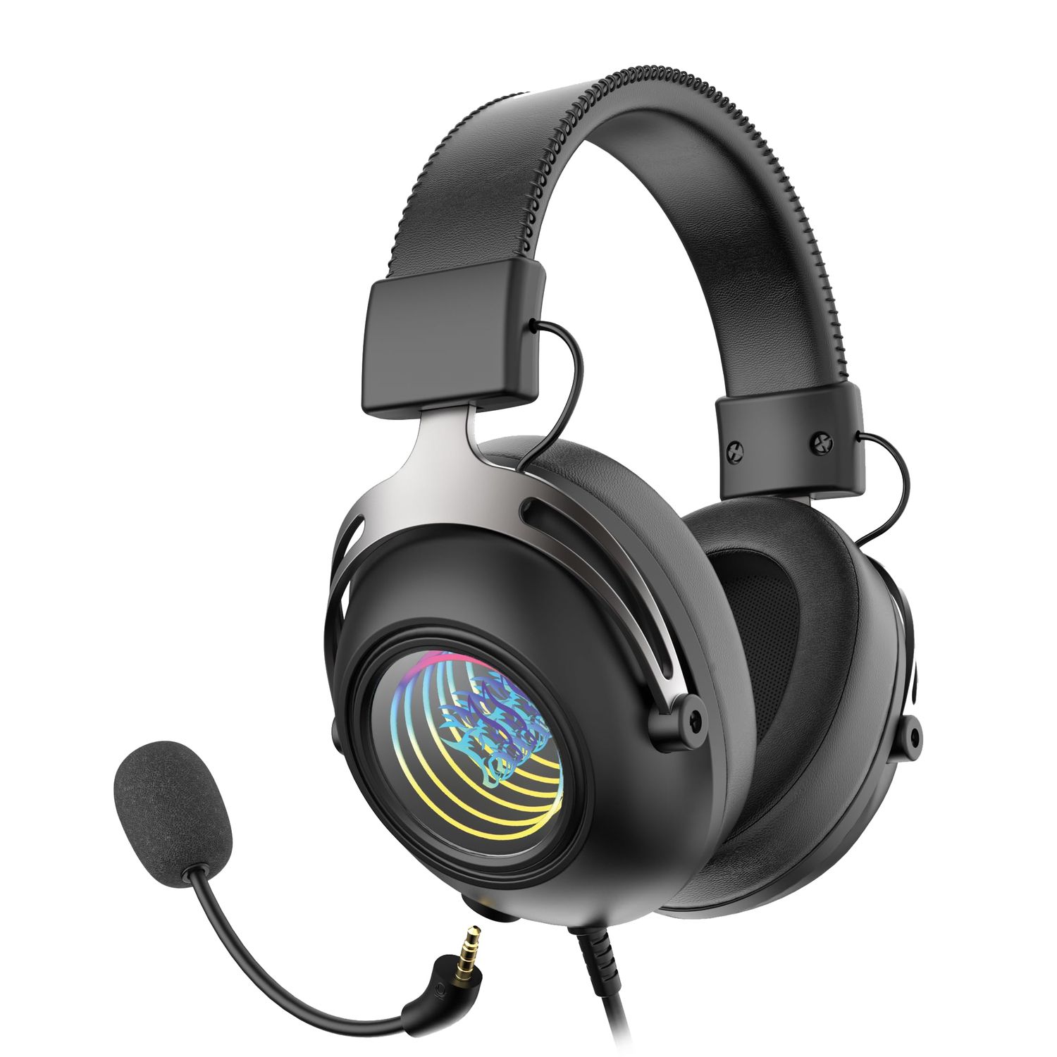 Gaming Headset Infinity Mirror RGB - Detachable Mic, Black Gaming Headset Infinity Mirror RGB - Detachable Mic, Black - تصویر 1