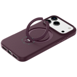 Minister iPhone 18 Pro MagSafe Case, PU Leather, 360 Rotating Stand - Burgundy - تصویر 7