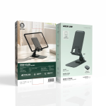 Desk Stand Phone & Tablet Holder, 360° Rotatable Foldable Desktop Mount (4-10") - Black - تصویر 5