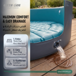 AQUA MAX Inflatable Pool, 8700L Capacity, 3.7M Diameter & 1.2M Depth, Electric Air Pump Included - Grey - تصویر 5