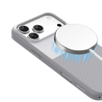 NICE MagSafe CASE for iPhone 18 Pro Max with Metal Buttons, Anti-Slip Texture - Silver - تصویر 3