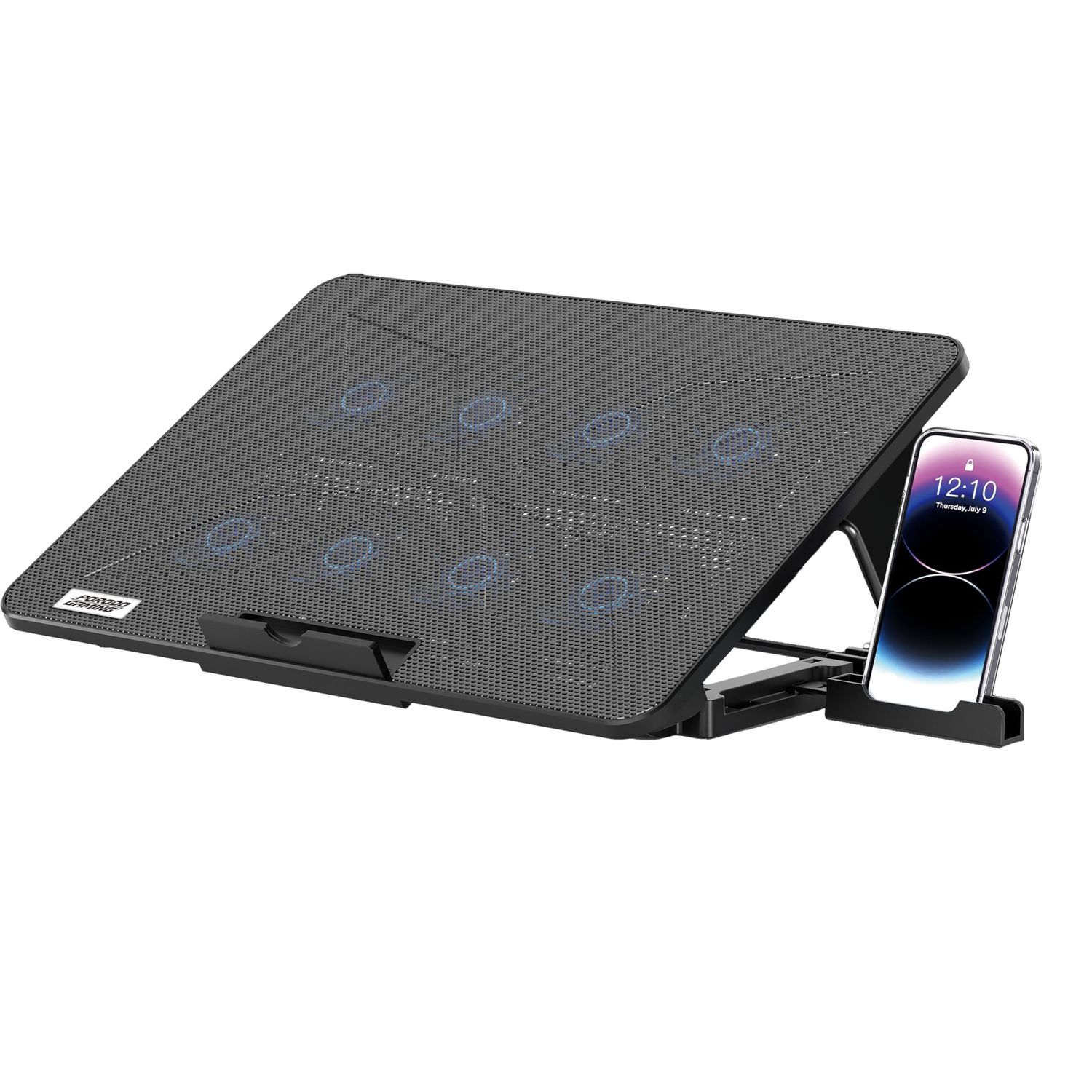Gaming Laptop Cooling Pad PDXF5CPBK - 8 Fans, Phone Slot, Black Gaming Laptop Cooling Pad PDXF5CPBK - 8 Fans, Phone Slot, Black - تصویر 1