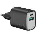 Wall Charger Supra GN33W1C1AEUBK - 33W GaN, USB-A & USB-C, Black Grey