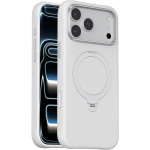 Silicone Stand Case for iPhone 18 Pro, 360° Rotating Stand - White