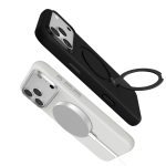 Silicone Stand Case for iPhone 18 Pro, 360° Rotating Stand - Black - تصویر 10