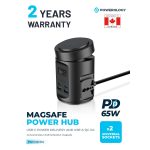 Powerology Magsafe Power Hub PWCUQC014 - 65W PD, 15W Wireless, UK Plug, Black - تصویر 2