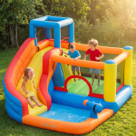 Joy Land Inflatable Bounce House with Water Slide, Trampoline & Ball Pit, 60s Inflation, Blower Included, 3.1x2.8x2.1m - Multicolor - تصویر 7