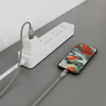 Braided USB-A to Lightning Cable 12W 1m, Grey - تصویر 2