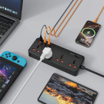 Power Strip GS-700 - 2500W, Black - تصویر 2