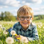 Anti-Blue Light Kids Glasses, Digital Eye Strain Relief, Lightweight Design, Perfect Kid-Fit - Black - تصویر 3