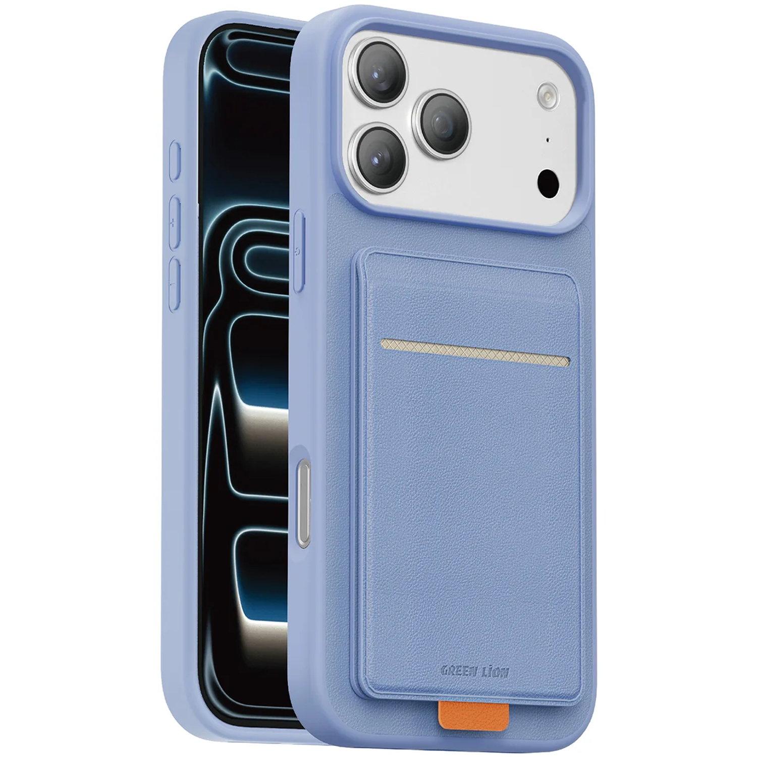 Leather Regal Case for iPhone 18 Pro - Card Holder, Blue Leather Regal Case for iPhone 18 Pro - Card Holder, Blue - تصویر 1