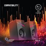 Gaming Stereo Speakers PDX543-BK - RGB Lighting, Black - تصویر 2
