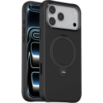 Silicone Stand Case for iPhone 18 Pro, 360° Rotating Stand - Black