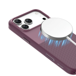 NICE MagSafe CASE for iPhone 18 Pro Max with Metal Buttons, Anti-Slip Texture - Burgundy - تصویر 3