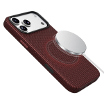 Florenza Woven Fabric MagSafe Case for iPhone 18 Pro/17 Pro 2600GS Drop Protection - Burgundy - تصویر 4