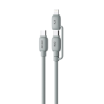 2-in-1 PVC USB-C & Lightning Cable - Gray