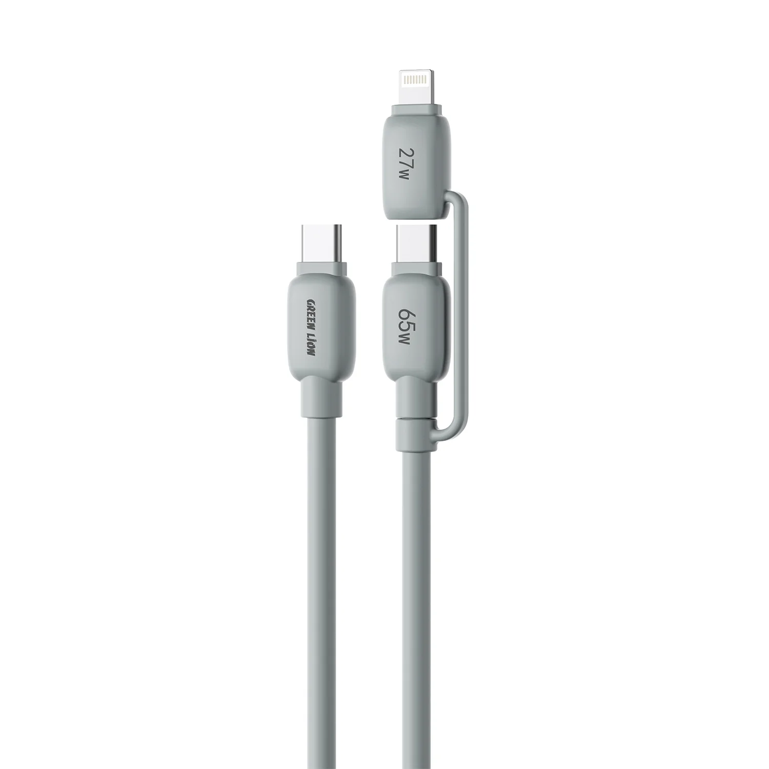 2-in-1 PVC USB-C & Lightning Cable - Gray 2-in-1 PVC USB-C & Lightning Cable - Gray - تصویر 1