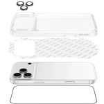 4 in 1 iPhone 18 Pro Max Defender Pack (Camera Lens + HD Glass + Back Film + Cover) - Blue - تصویر 2