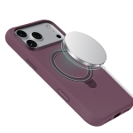 Silicone Stand Case for iPhone 18 Pro Max, 360° Rotating Stand - Burgundy - تصویر 7