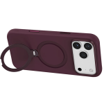 Silicone Stand Case for iPhone 18 Max, 360° Rotating Stand - Burgundy - تصویر 9