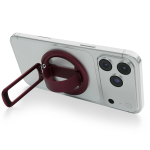 Rennes Rotating Phone Ring Stand with Liquid Silicone Loop & Magnetic Ring - Burgundy - تصویر 5