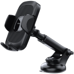 GX-93 Holder with Suction Car Mount, Anti-Shake Solid Arm, Quick Button Release, Anti-Slip Grip - Black - تصویر 4