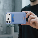 Leather Regal Case for iPhone 18 Pro - Card Holder, Blue - تصویر 2