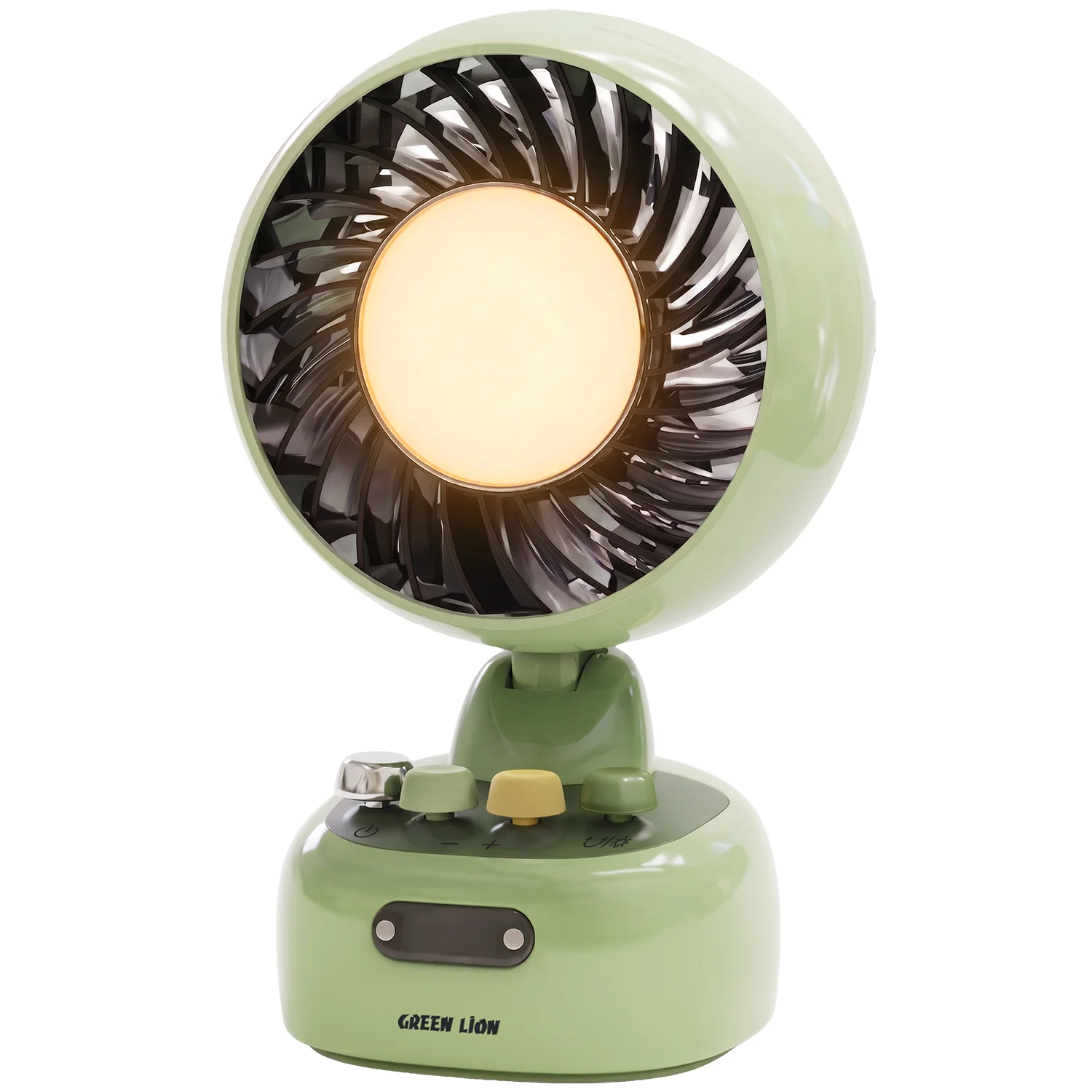1920 Retro Portable Desktop Fan, 3600mAh Battery - Green 1920 Retro Portable Desktop Fan, 3600mAh Battery - Green - تصویر 1