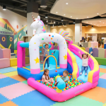 Wonder Land Inflatable Bounce House with Trampoline, Basketball Hoop, Tunnel & Pool, Ages 3-8, 3.7x3.2x2.0m - Pink - تصویر 8