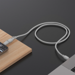 2-in-1 PVC USB-C & Lightning Cable - Gray - تصویر 2