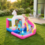 Wonder Land Inflatable Bounce House with Trampoline, Basketball Hoop, Tunnel & Pool, Ages 3-8, 3.7x3.2x2.0m - Pink - تصویر 6
