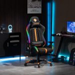 Gaming Chair PDXLK2513BKOG - Ergonomic RGB, Built-In Speakers, Black - تصویر 2
