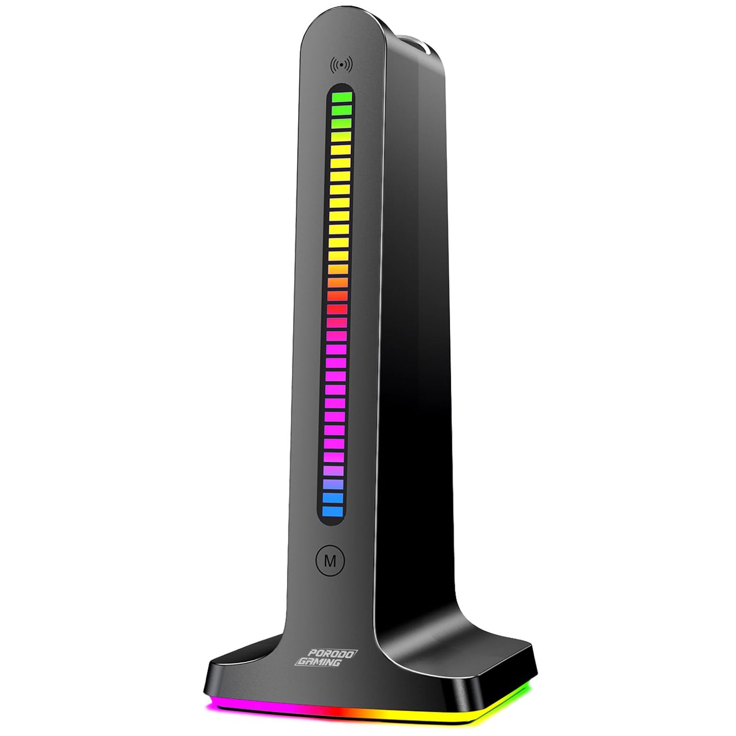 Headphone Stand PDX528 - RGB Sound Activated, Dual USB 2.0, Black Headphone Stand PDX528 - RGB Sound Activated, Dual USB 2.0, Black - تصویر 1