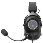 Gaming Headset Infinity Mirror RGB - Detachable Mic, Black - تصویر 3