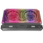 Laptop Cooling Pad PDX121BK - Dual Fans, RGB, Black - تصویر 6