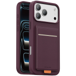 Leather Regal Case for iPhone 18 Pro Max - Card Holder, Burgundy