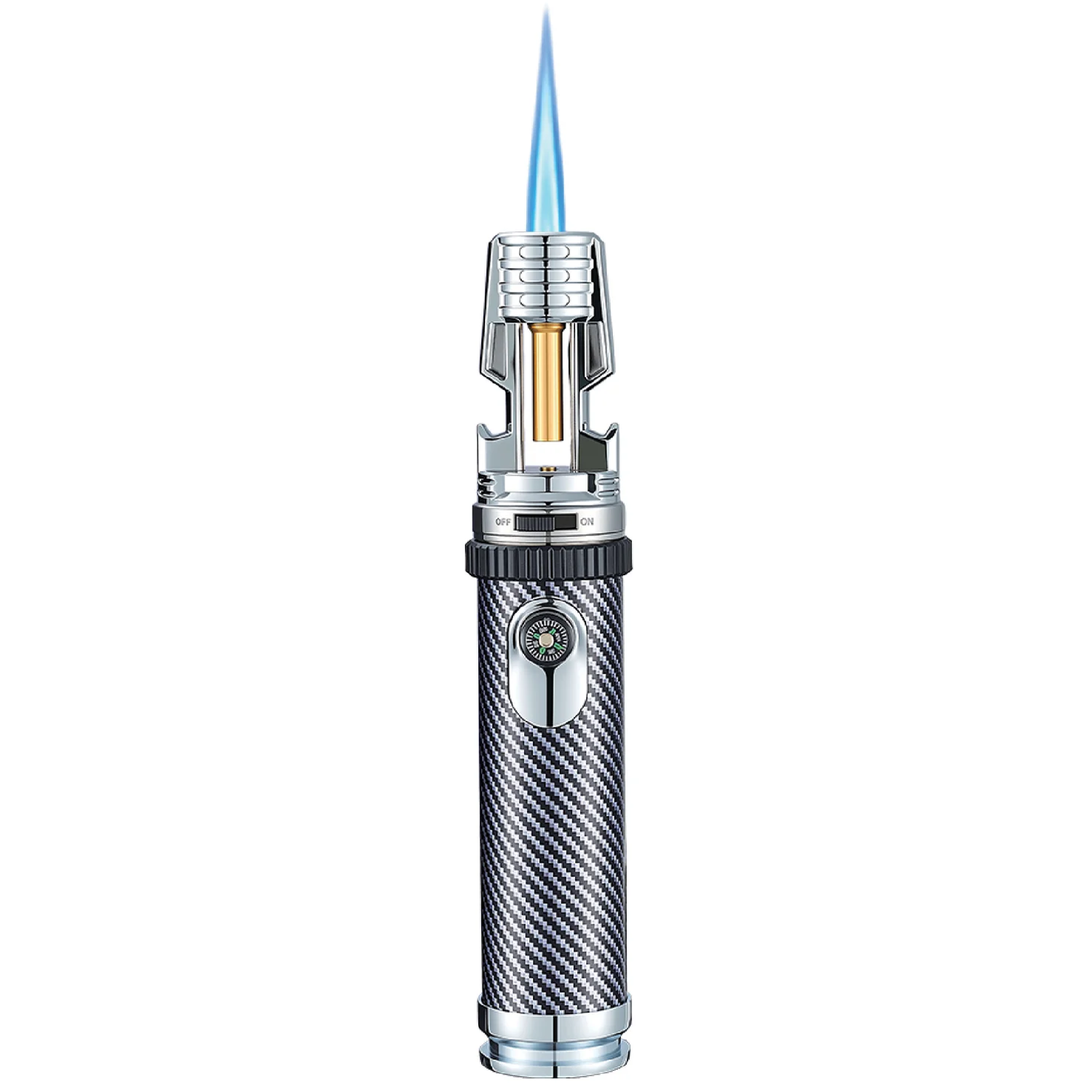 Navigator 3-in-1 Gas Torch Lighter Windproof Jet Flame Refillable Butane with Compass & Bottle Opener - Silver Navigator 3-in-1 Gas Torch Lighter Windproof Jet Flame Refillable Butane with Compass & Bottle Opener - Silver - تصویر 1