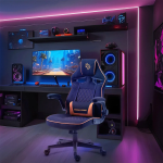 Gaming Chair PDX548 - Ergonomic, Adjustable, Black & Orange - تصویر 3